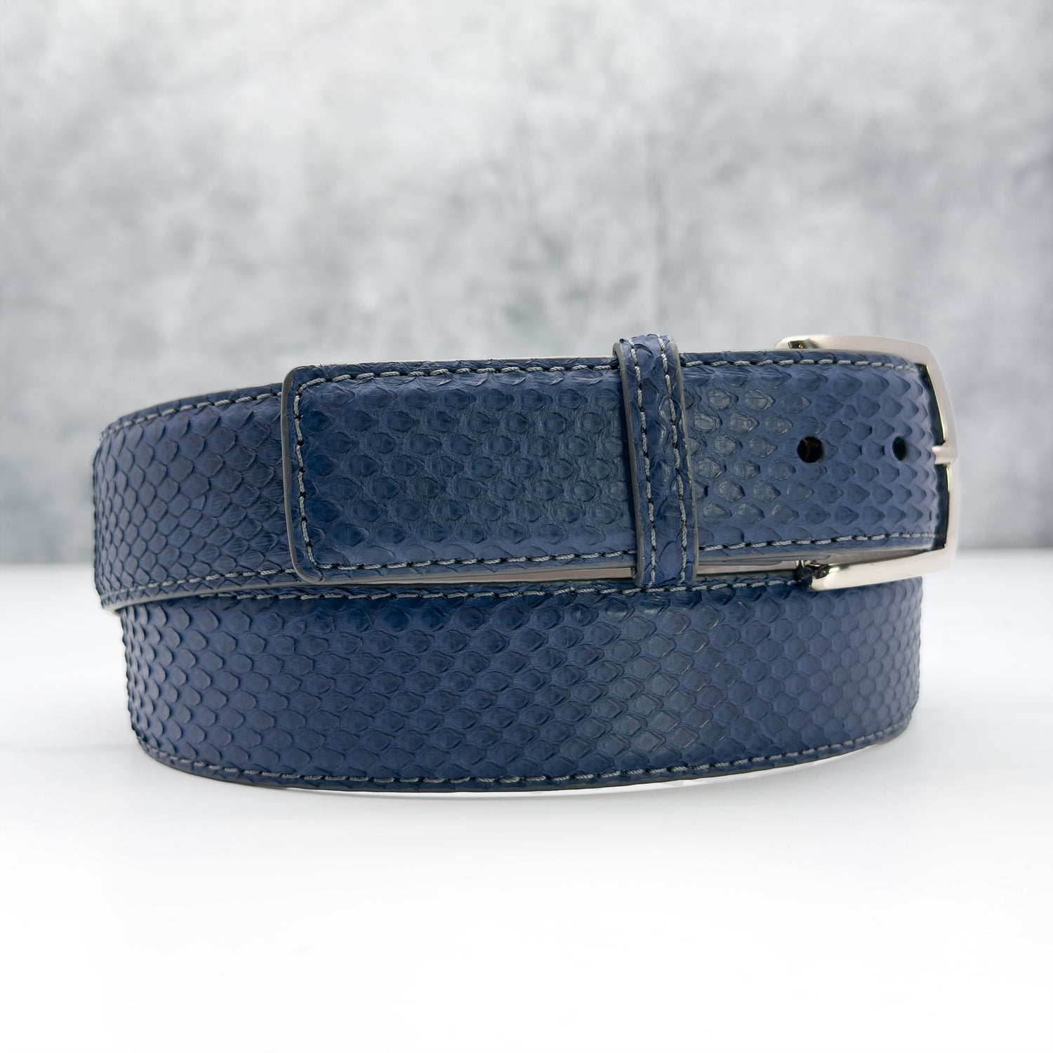 Ready To Ship Python Belt: Modern Navy 1.5&quot; width