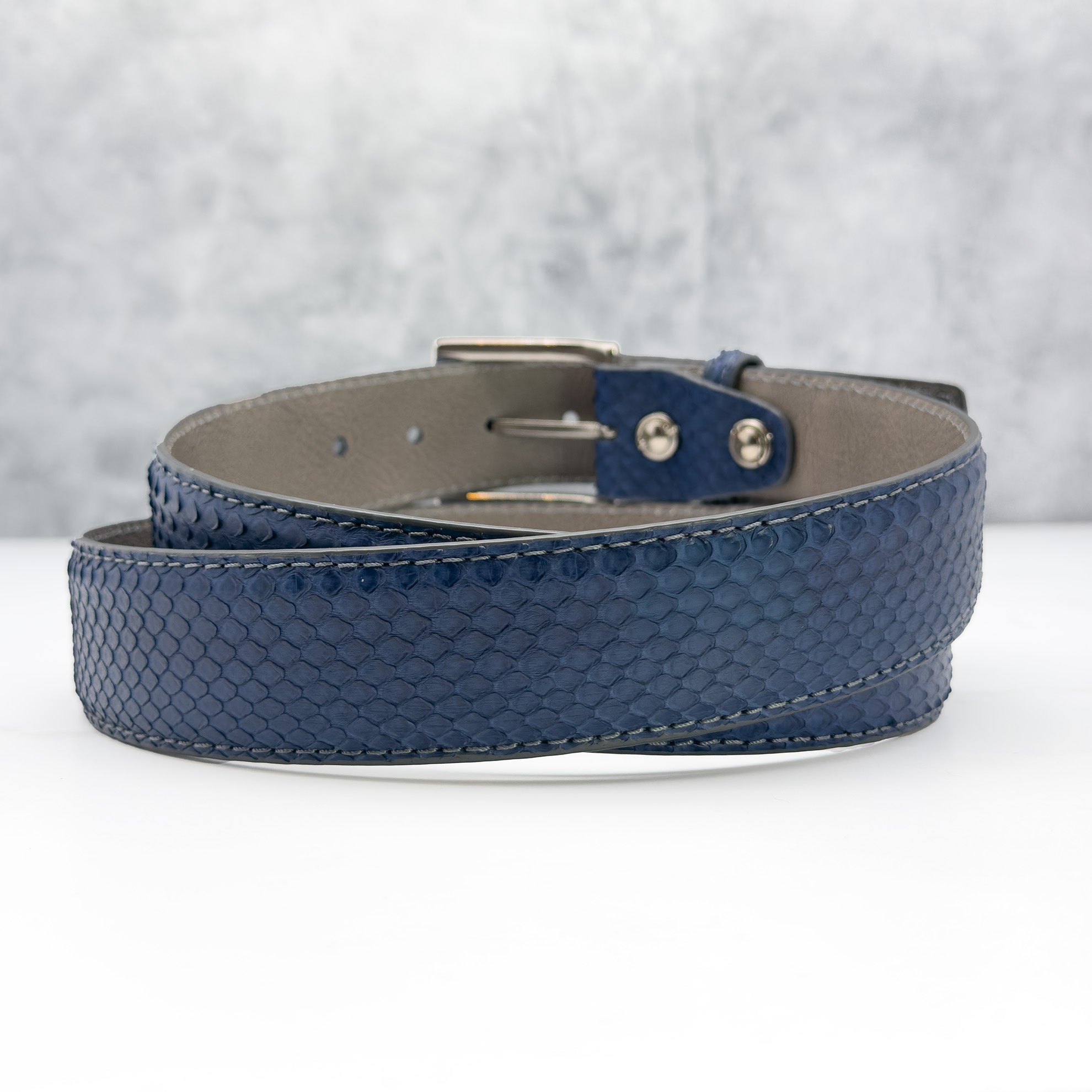 Ready To Ship Python Belt: Modern Navy 1.5&quot; width