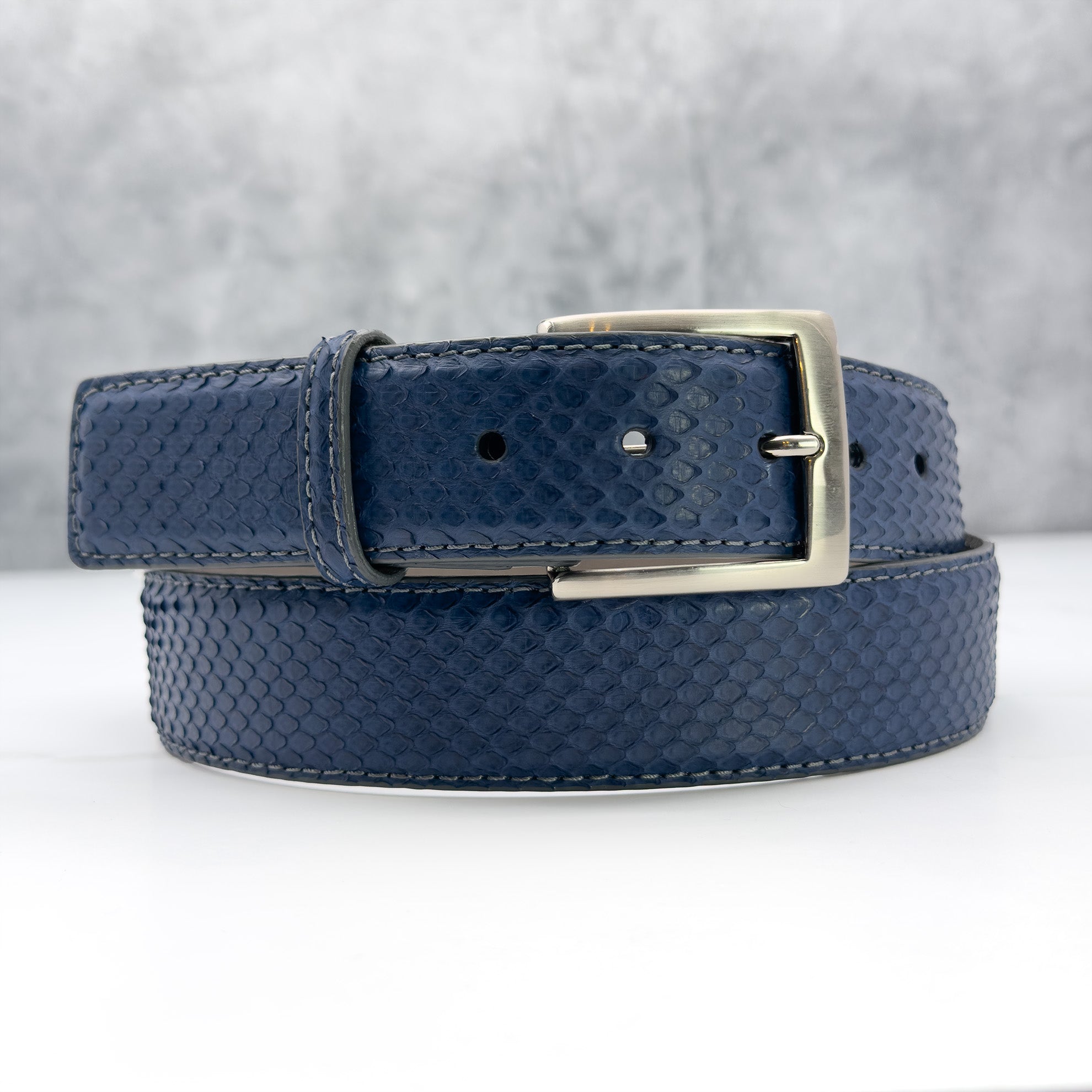 Ready To Ship Python Belt: Modern Navy 1.5&quot; width