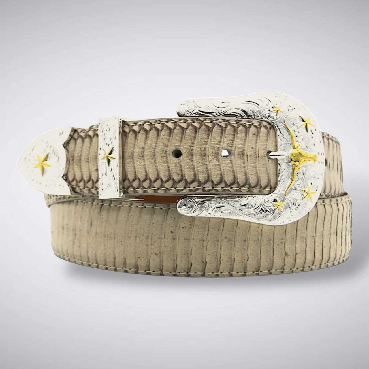 Spitting Back Cut Cobra Belt: Natural