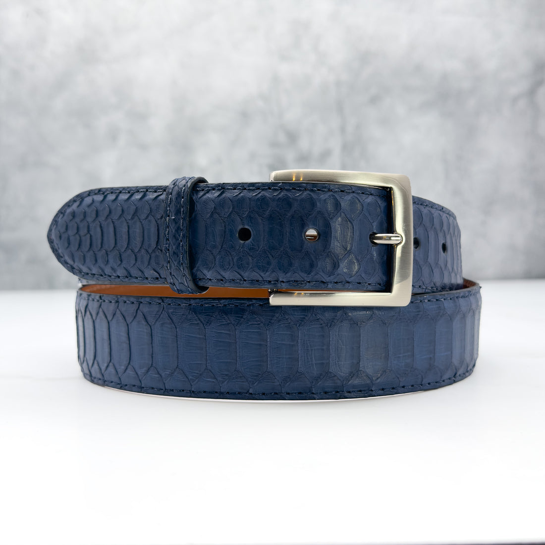 Ready To Ship Center Cut (belly scales) Python Belt: Arctic Serpent  1.5&quot; Width