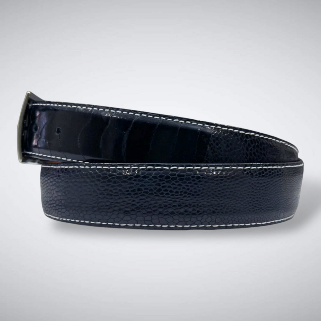 Ostrich Belt — Navy | Shin