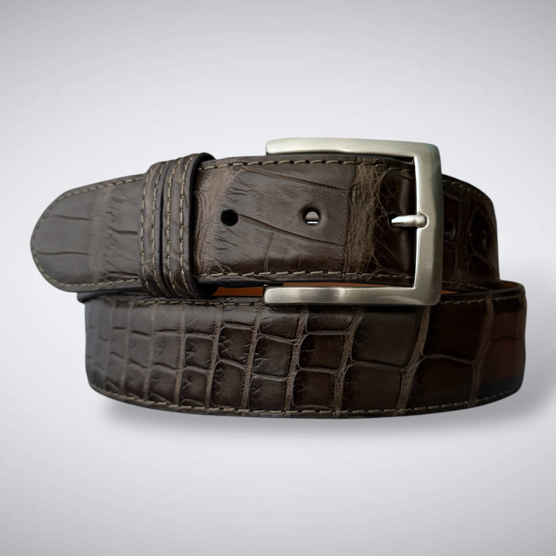 Ready To Ship One Piece Alligator Belt: Valhalla Nicotine