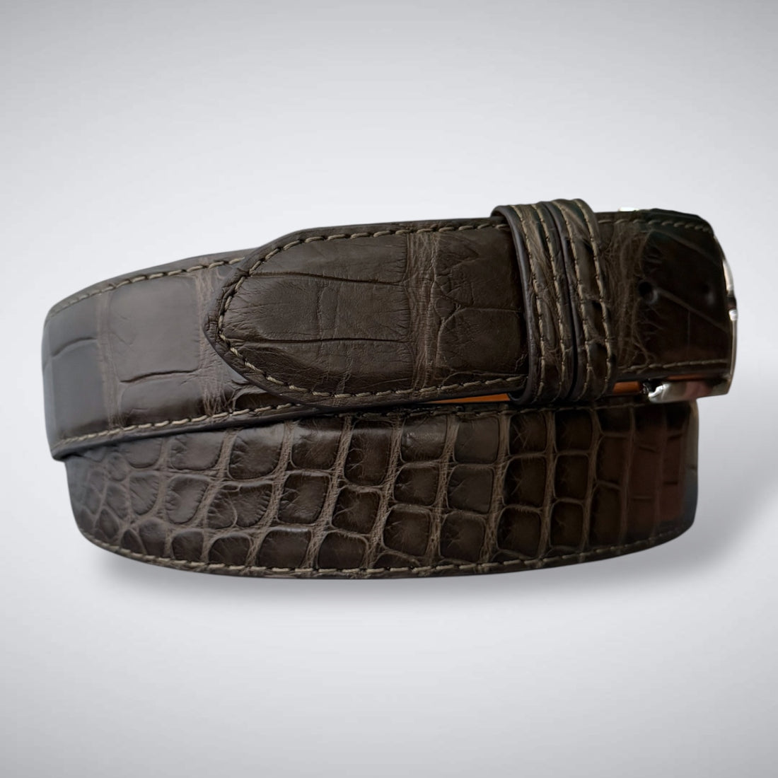 Ready To Ship One Piece Alligator Belt: Valhalla Nicotine