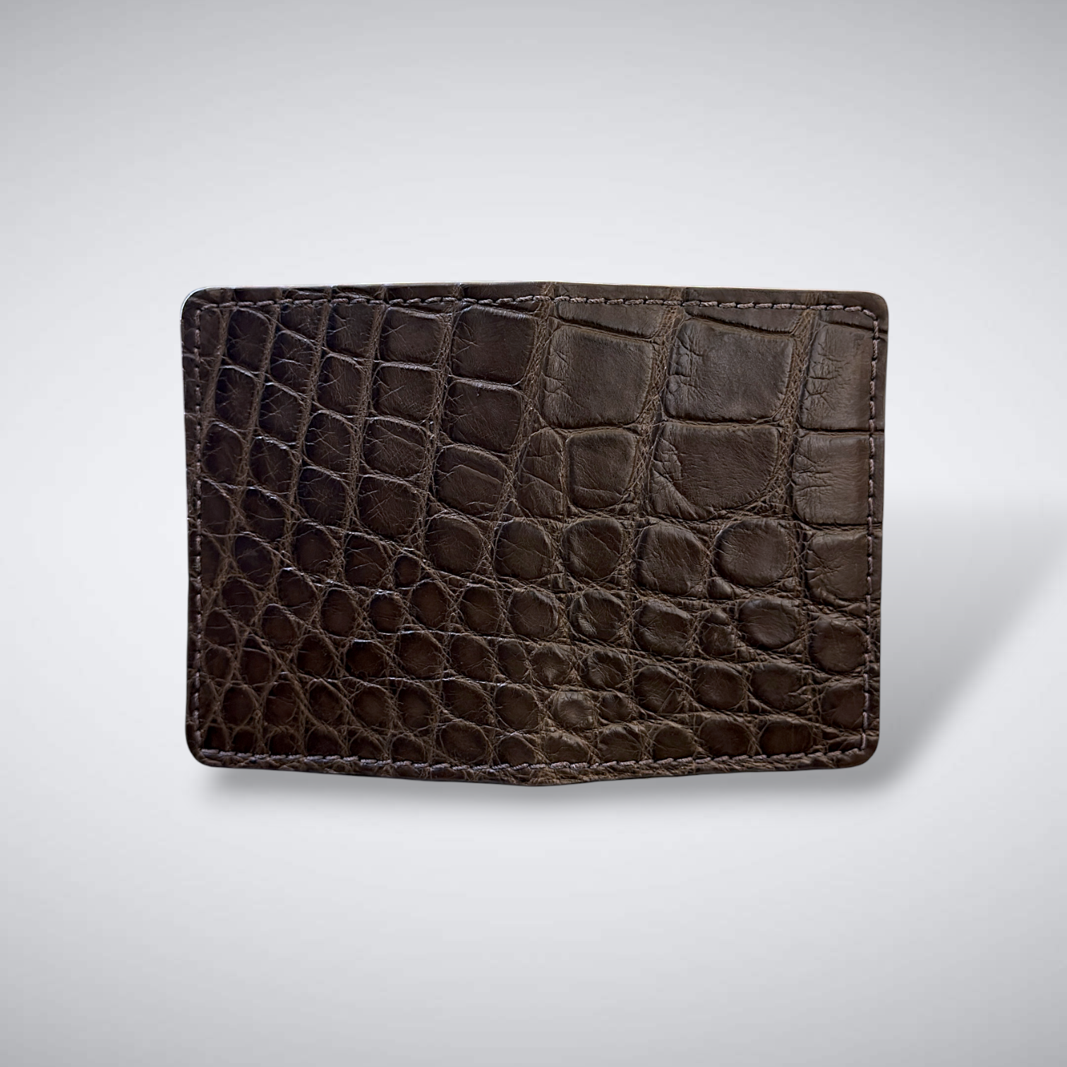 The Knox – Matte Alligator Slim Card Case | Nicotine