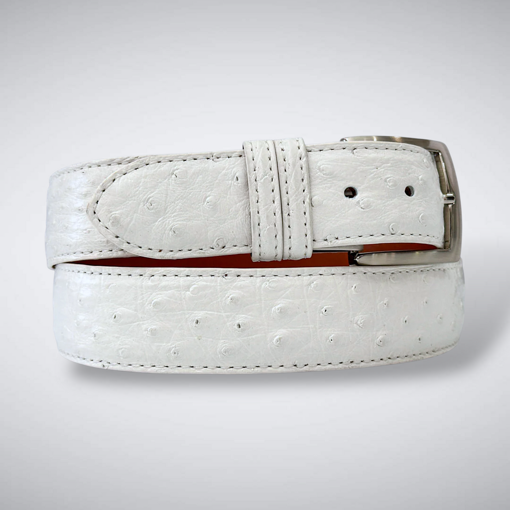 Ostrich Belt — White