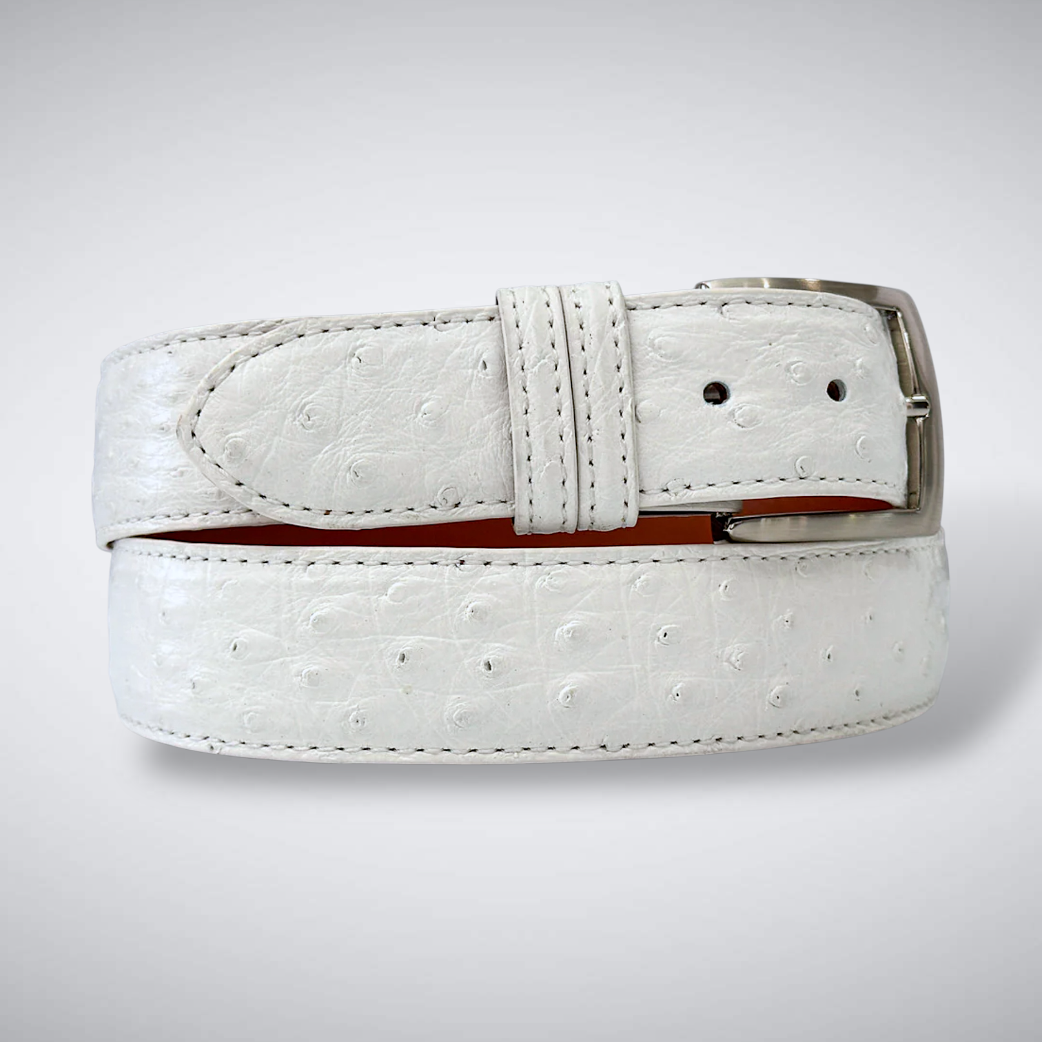 Ostrich Belt — White
