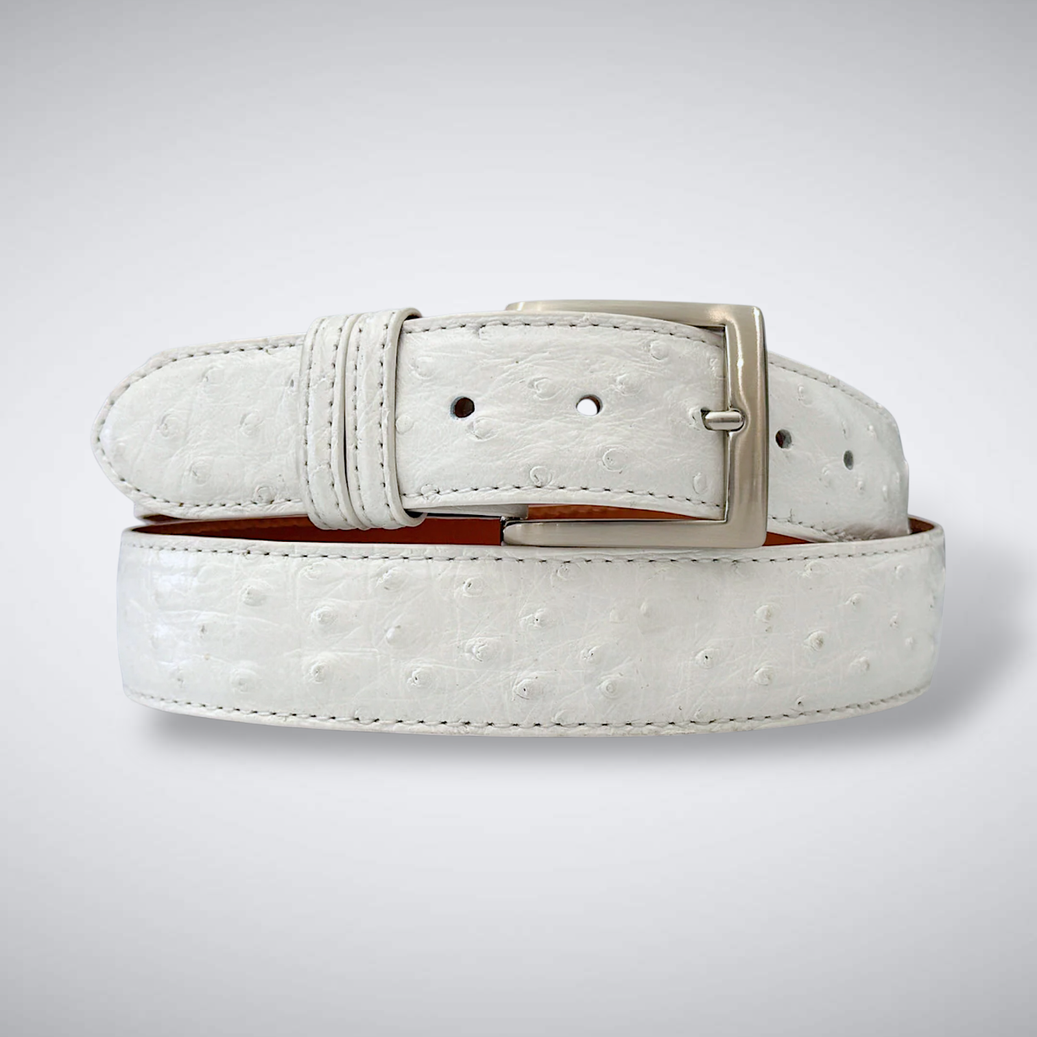 Ostrich Belt — White
