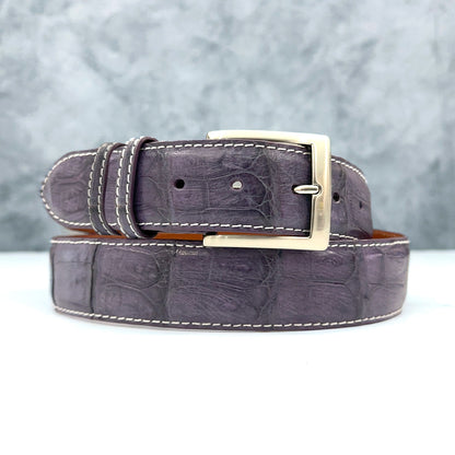 Matte Caiman Tail Belt: Purple
