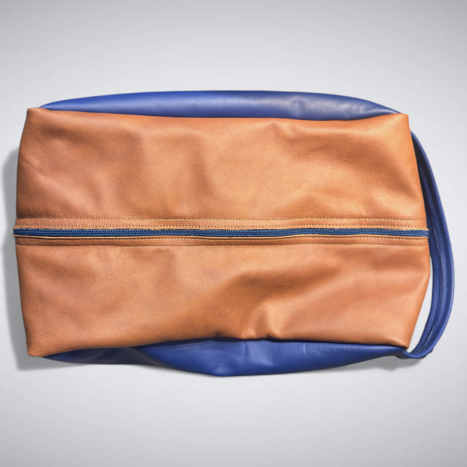 The Change Room Shoe Bag – Saddle &amp; Royal Blue Calf
