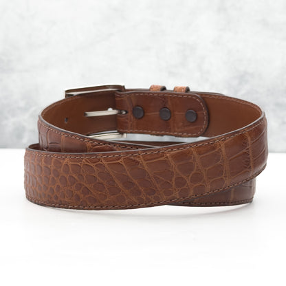 American Matte Alligator Belt One Piece: Cognac