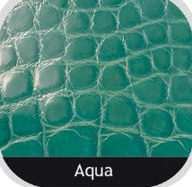 American Glazed Alligator Belt: Aqua