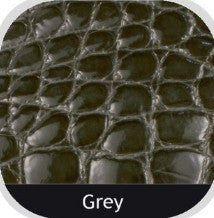 American Glazed Alligator Belt: Lead Grey