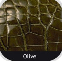 American Glazed Alligator Belt: Olive