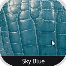 American Glazed Alligator Belt: Sky Blue
