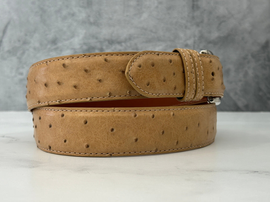 Ready To Ship Ostrich Quill Belt:  New Saddle 1.5&quot; width