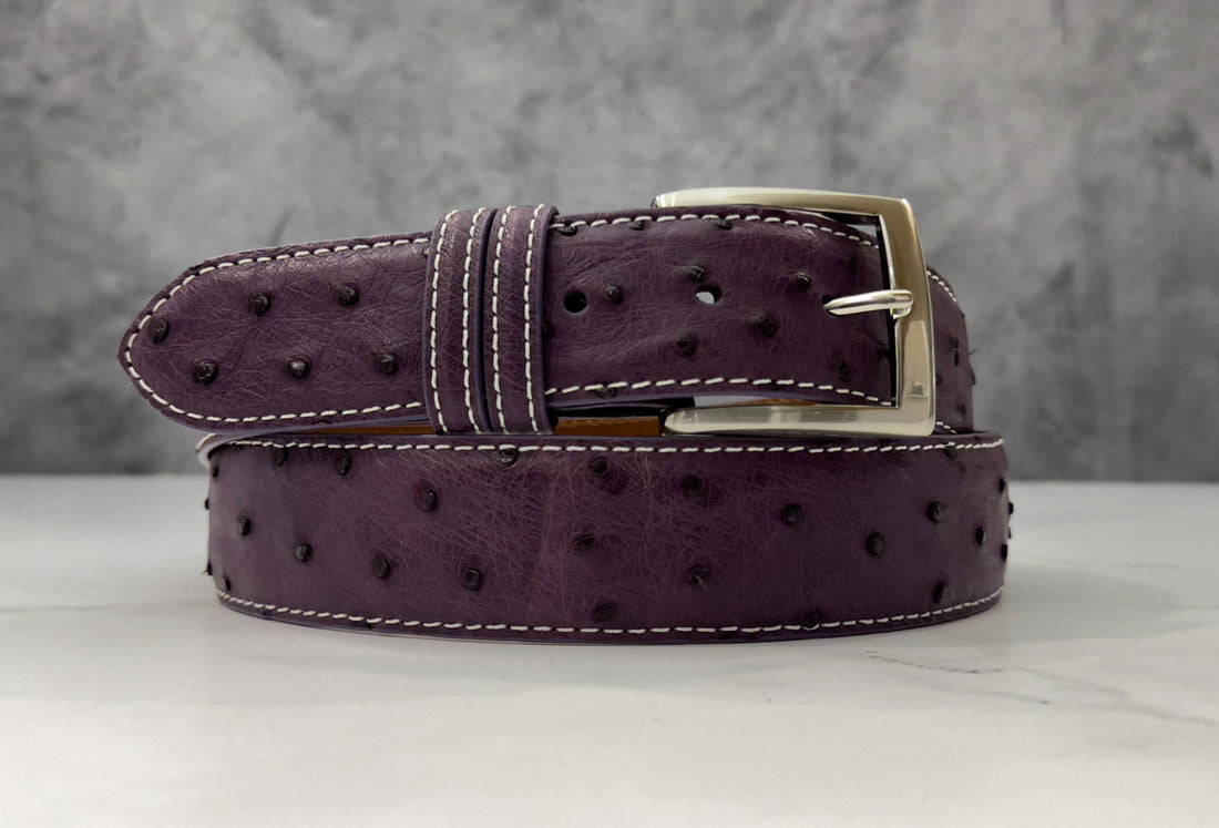 Ostrich Quill Belt: Purple