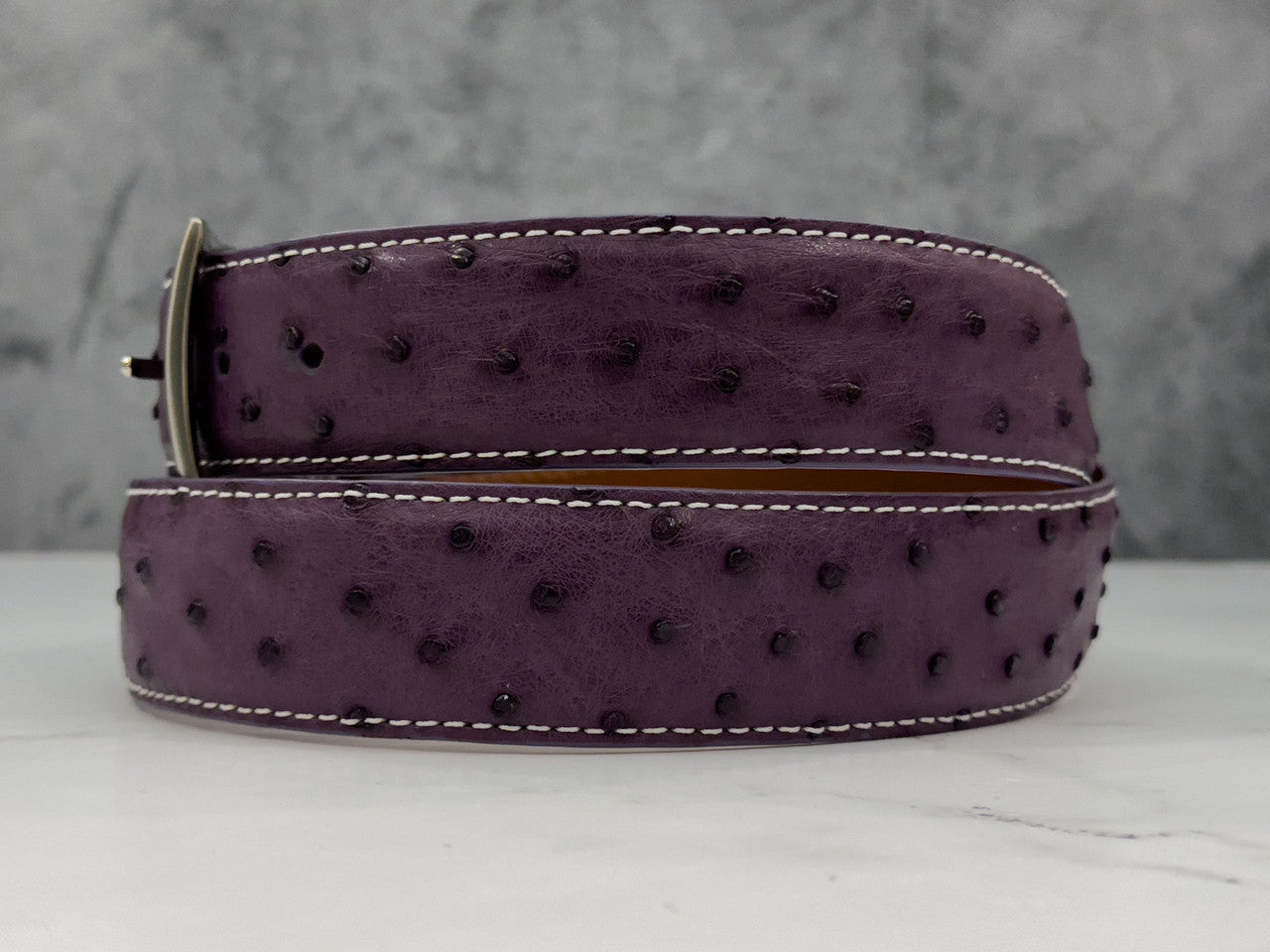 Ostrich Quill Belt: Purple