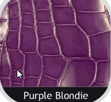 American Glazed Alligator Belt: Purple Blonde