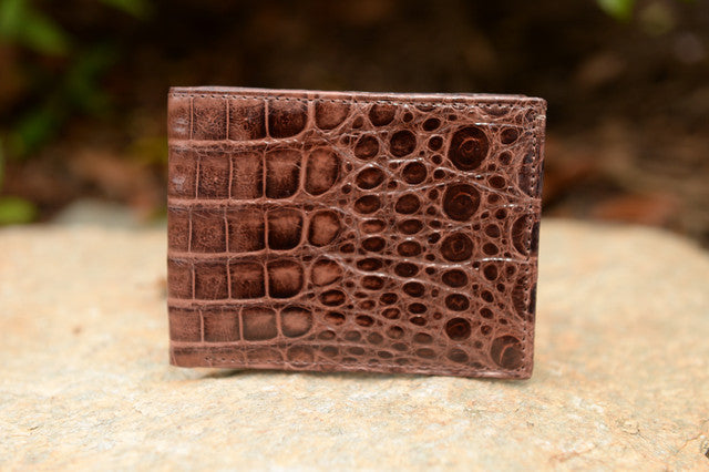 Glazed Crocodile Wallet: Brown