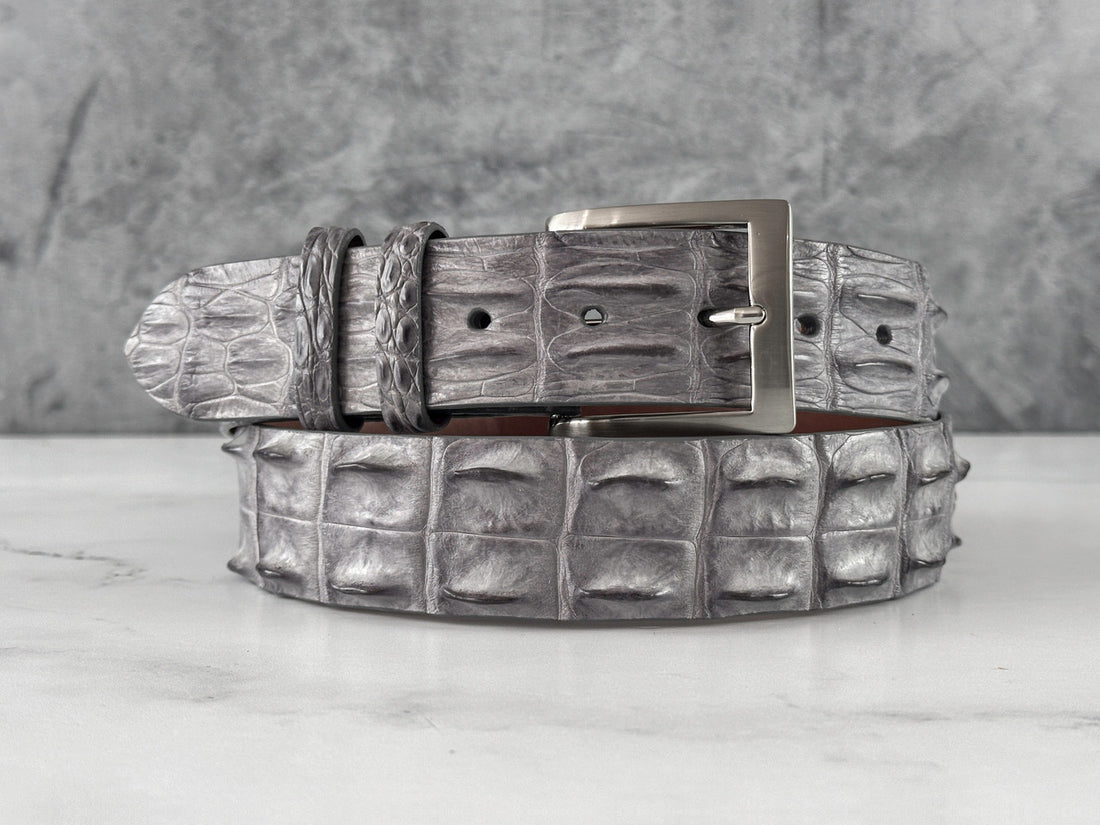Saltwater Crocodile Belt: Grey