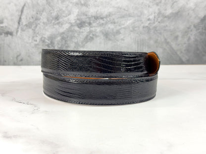Lizard Belt:  Glazed Black