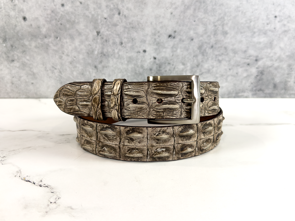 Saltwater Crocodile Belt: Antique Brown